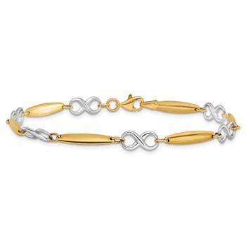 Leslie's 14K Two-tone Polished Bracelet — alternate view