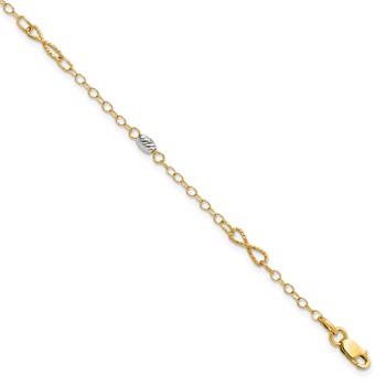 Leslie's 14K Two-tone Polished and D/C Bracelet