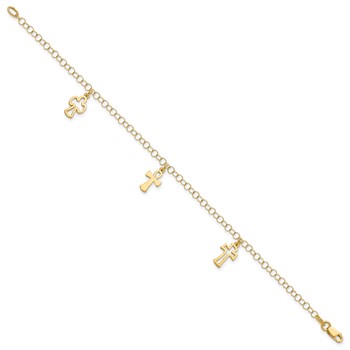 Leslie's 14K Polished Cross Bracelet — alternate view