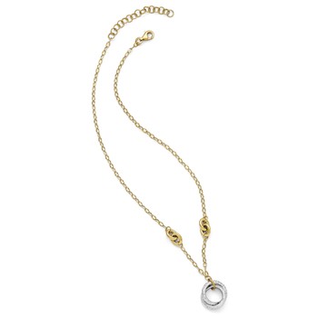 Leslie's 14k Two-tone Polished and Diamond-cut Necklace w/2in ext — alternate view