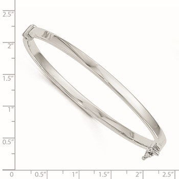Leslie's 14K with White Rhodium Plating Polished Hinged Bangle — alternate view