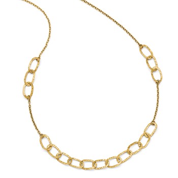 Leslie's 14k Polished and Diamond Cut Link Necklace — alternate view