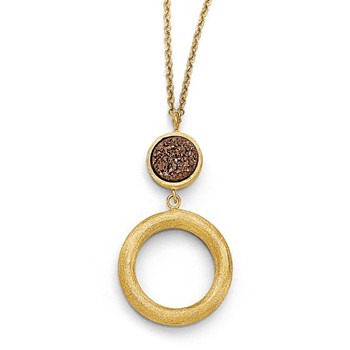 Leslie's 14k Purple Druzy Scratch-finish Necklace