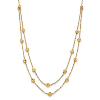 Leslie's 14K D/C Beaded Necklace