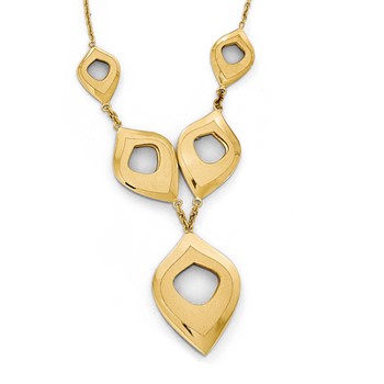 Leslie's 14k Polished and Brushed w/2in ext. Necklace