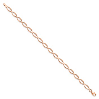Leslie's 14K Rose Gold Polished and D/C Bracelet — alternate view
