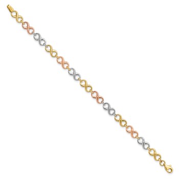 Leslie's 14K Tri-color Polished Infinity Bracelet — alternate view