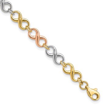 Leslie's 14K Tri-color Polished Infinity Bracelet