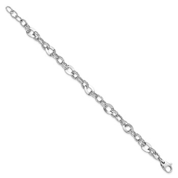 Leslie's 14K White Gold Polished D/C Bracelet — alternate view