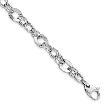 Leslie's 14K White Gold Polished D/C Bracelet