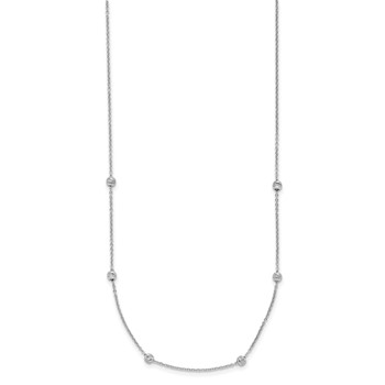 Leslie's 14K White Gold Polished and D/C Beaded 17in with 2in ext. Necklace — alternate view