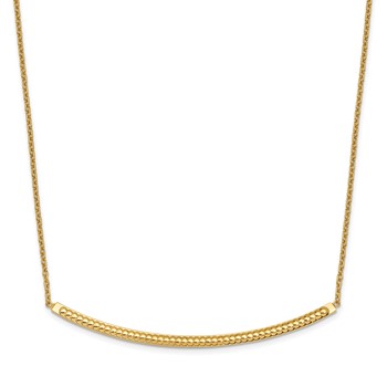 Leslie's 14K Polished D/C with 2in ext. Bar Necklace