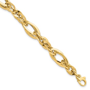 Leslie's 14K Polished Fancy Link .75in ext. Bracelet