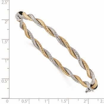 Leslie's 14K w/ White Rhodium Textured Hinged Bangle — alternate view