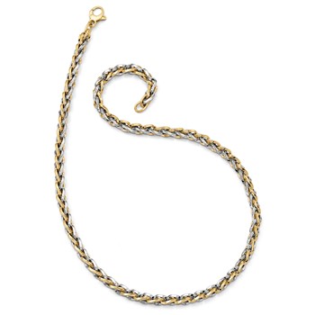 Leslie's 14K Two-tone Polished Fancy Link with .5in ext. Necklace — alternate view
