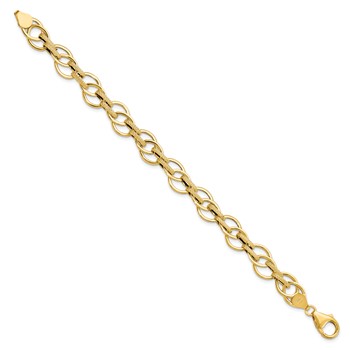 Leslie's 14K Polished and Textured Fancy Link Bracelet — alternate view