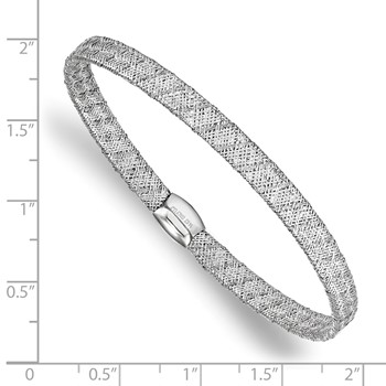 Leslie's 14K with White RH-plating Fancy Stretch Bangle Bracelet — alternate view