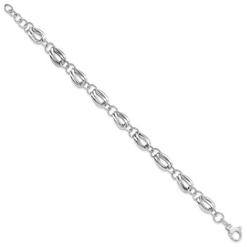 Leslie's 14K White Gold Polished Fancy Link w/ .5 inch ext Bracelet — alternate view