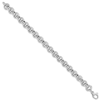 Leslie's 14k White Gold Polished Rolo Link Bracelet — alternate view