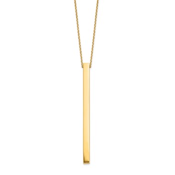 Leslie's 14K Polished Bar 2in ext. Necklace