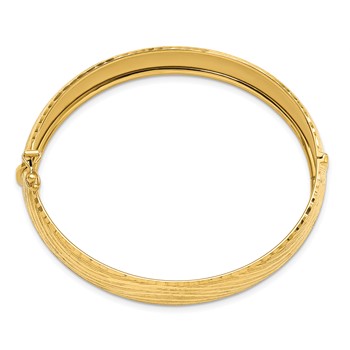 Leslie's 14K Polished and Textured Hinged Bangle — alternate view