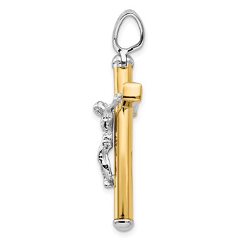 Leslie's 14K Two-tone Polished Crucifix Pendant — alternate view