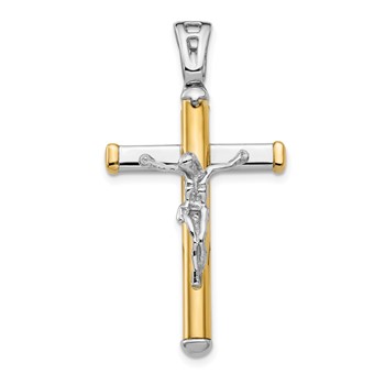 Leslie's 14K Two-tone Polished Crucifix Pendant