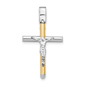 Leslie's 14K Two-tone Polished Crucifix Pendant