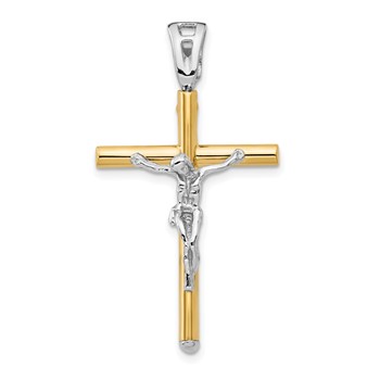 Leslie's 14K Two-tone Polished Crucifix Pendant