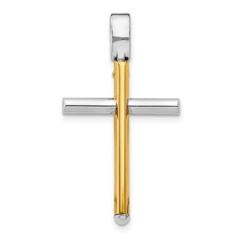 Leslie's 14K Two-tone Polished Cross Pendant