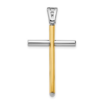 Leslie's 14K Two-tone Polished Cross Pendant