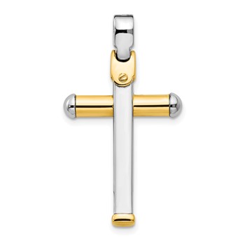 Leslie's 14K Two-tone Polished Cross Pendant
