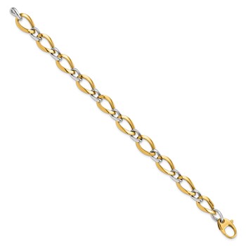Leslie's 14K Two-tone Polished Fancy Link Bracelet — alternate view