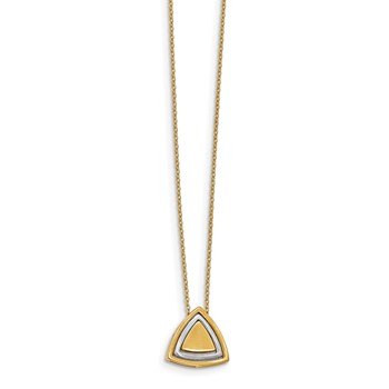 Leslie's 14K Two-tone Satin Triangle Necklace