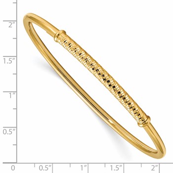 Leslie's 14K Polished & Textured Bar Pull Apart Flexible Bangle — alternate view