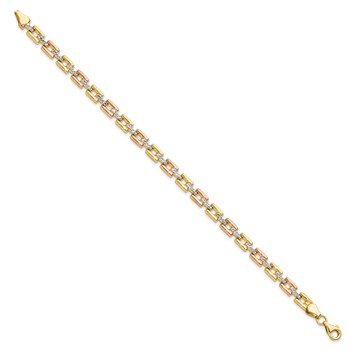 Leslie's 14K w/White and Rose Rhodium D/C Fancy Bracelet — alternate view