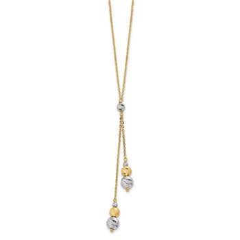 Leslie's 14K Two-tone Polished w/1.5 in ext. Fancy Necklace — alternate view