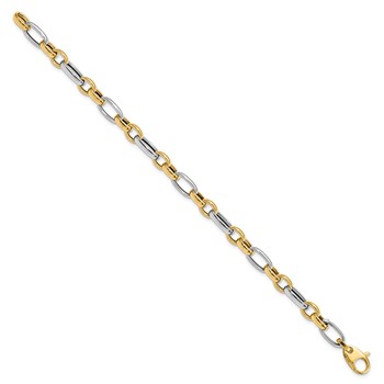 Leslie's 14K Two-tone Polished Fancy Link Bracelet — alternate view