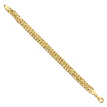 Leslie's 14K Polished and Textured Fancy Link Bracelet — alternate view