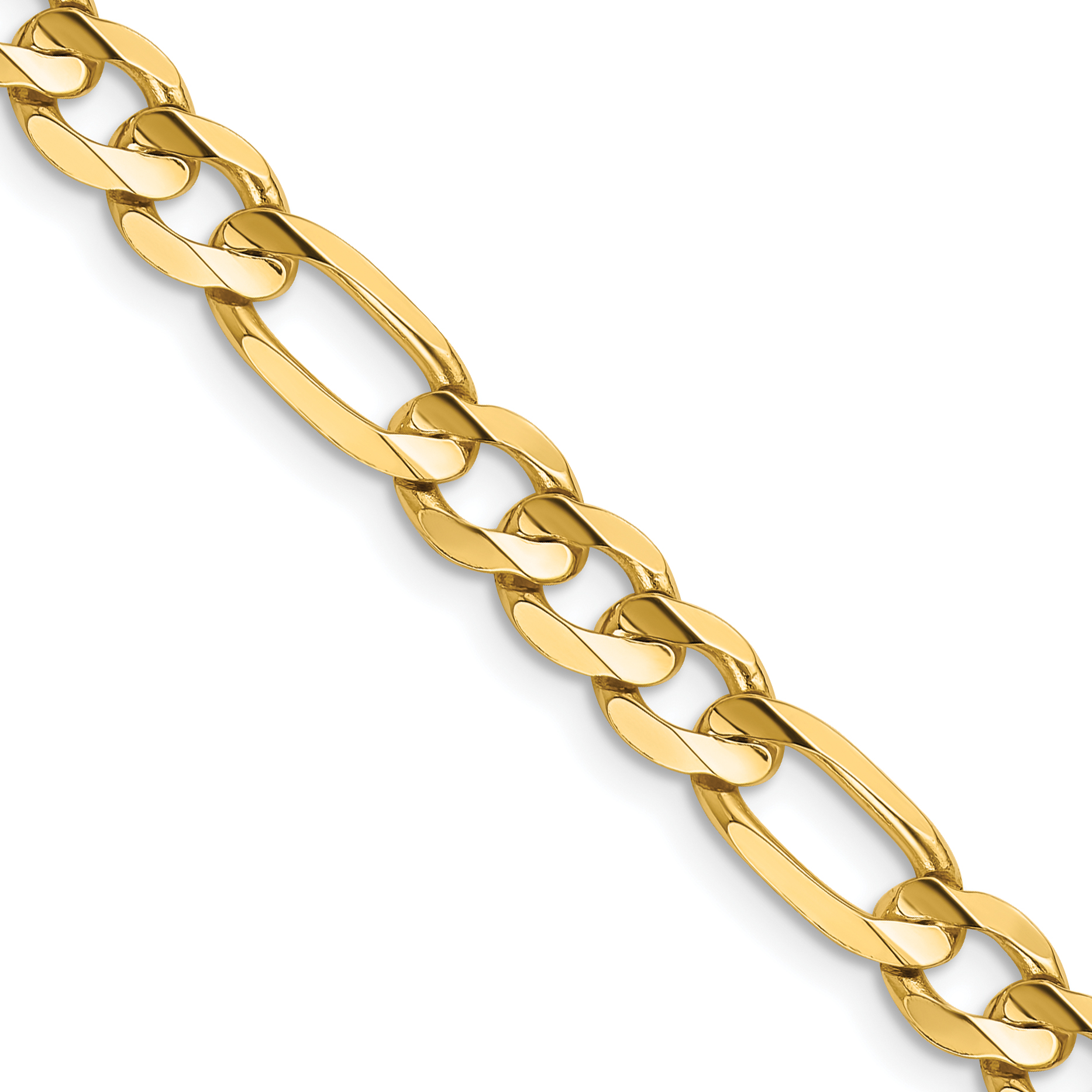 14K 20 inch 6mm Concave Open Figaro with Lobster Clasp Chain