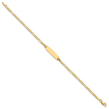 14k Polished Solid Chain/Solid Plate Figaro Link 19.5x5.5mm Plate 8 inch ID Bracelet — alternate view