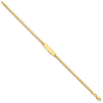14k Polished Solid Chain/Solid Plate Curb Link 19.5x5.5mm Plate 8 inch ID Bracelet — alternate view