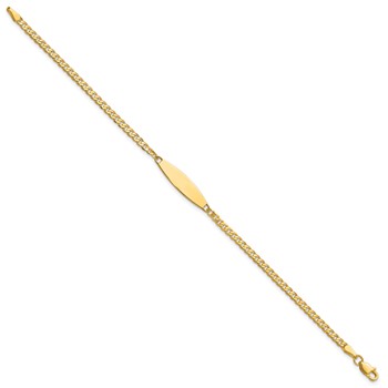 14k Polished Solid Chain/Solid Plate Curb Link 36x5.1mm Plate 8 inch ID Bracelet — alternate view