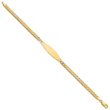 14k Polished Solid Chain/Solid Plate Flat Curb Link 29.5x8mm Plate 8 inch ID Bracelet — alternate view