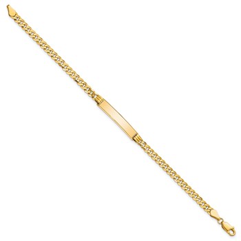 14k Polished Solid Chain/Solid Plate Curb Link 24.5x5mm Plate 8 inch ID Bracelet — alternate view