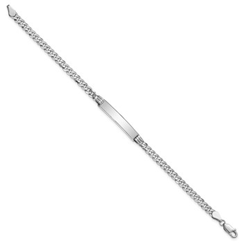 14k White Gold Polished Solid Chain/Solid Plate Flat Curb Link 25.5x5mm Plate 8 inch ID Bracelet — alternate view