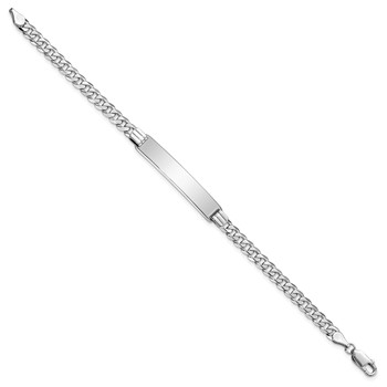 14k White Gold Polished Solid Chain/Solid Plate Flat Curb Link 33.5x7mm Plate 7 inch ID Bracelet — alternate view