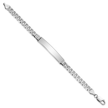 14k White Gold Polished Solid Chain/Solid Plate Flat Curb Link 38.5x7.5mm Plate 7 inch ID Bracelet — alternate view