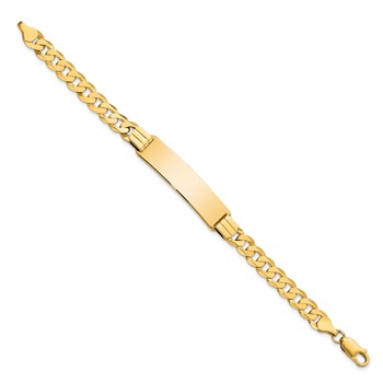 14k Polished Solid Chain/Solid Plate Curb Link 37x9mm Plate 7 inch ID Bracelet — alternate view