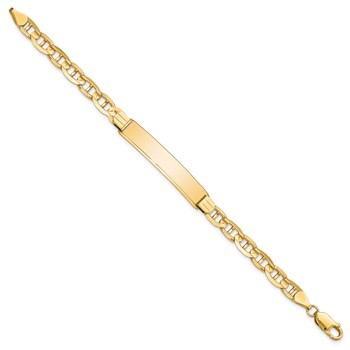 14k Polished Solid Chain/Solid Plate Anchor Link 38x7.8mm Plate 7 inch ID Bracelet — alternate view